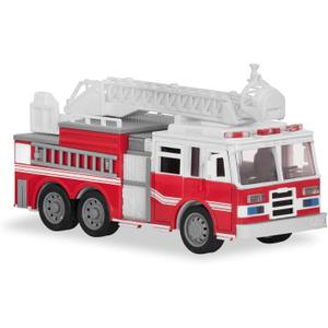 Driven by Battat  7-Inch Fire Truck Toy with Lights & Sounds, Movable Parts, Construction Vehicle for Boys & Girls, Durable Design, Realistic Details, Perfect Gift 3+ Years Toy for Kids