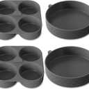 Silicone Egg Bite Molds for Instant Pot and Sous Vide Egg Bite Maker, 2 Pcs of 4 Inch Large Molds, 2 Pcs of 4-in-1 Mini Molds, Ideal for Breakfast Sandiwches, Healthy Snacks or Desserts