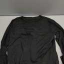 OYOANGLE Women's Slim Fit See Through Contrast Mesh Long Sleeve Tee Tops (Medium, Black)