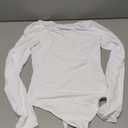 REORIA Women's Boat Neck Long Sleeve Bodysuit Basic Going Out Body Suits Tops 2025 (White) S