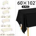 4 Pack Rectangle Tablecloth 60x102 Inch Black Washable Polyester Table Cover for Wedding Dining Table Buffet Parties Banquet DecorationBlack