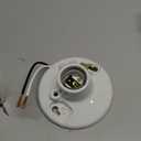 Leviton Glazed Porcelain Incandescent Lampholder with Pull Chain and Grounding Outlet, 9726-C2