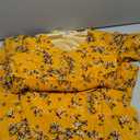 Gardenwed Chiffon Floral Dresses Summer Midi Wedding Guest Dress V Neck for Women Elastic Waist, Size: 2XL