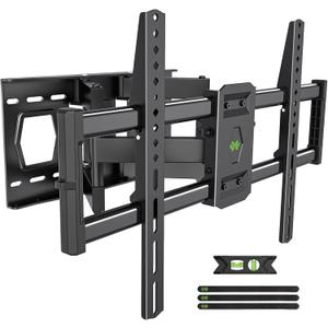 USX MOUNT Full Motion TV Mount for 42-80 Inch Flat Screen LED TV up to 120 lbs, Swivel TV Wall Mount Dual Articulating Arms, Tool-Free Tilt TV Bracket Max VESA 600x400mm, for 8-16 in Wood Studs