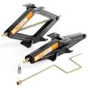 RV Stabilizer Jacks - 6500lbs Heavy Duty Scissor Jacks for Travel Trailer & Camper, Set of 2 with Crank Handle, Drill Bit, 24" Max Lift - WELLUCK
