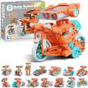 Sillbird Solar Robot Building Kit STEM Gift for Boys Aged 8-14, 15-in-1 DIY Science Educational Robotic Set, Solar or Battery Powered Toy for Kids Birthday with 212 Pieces