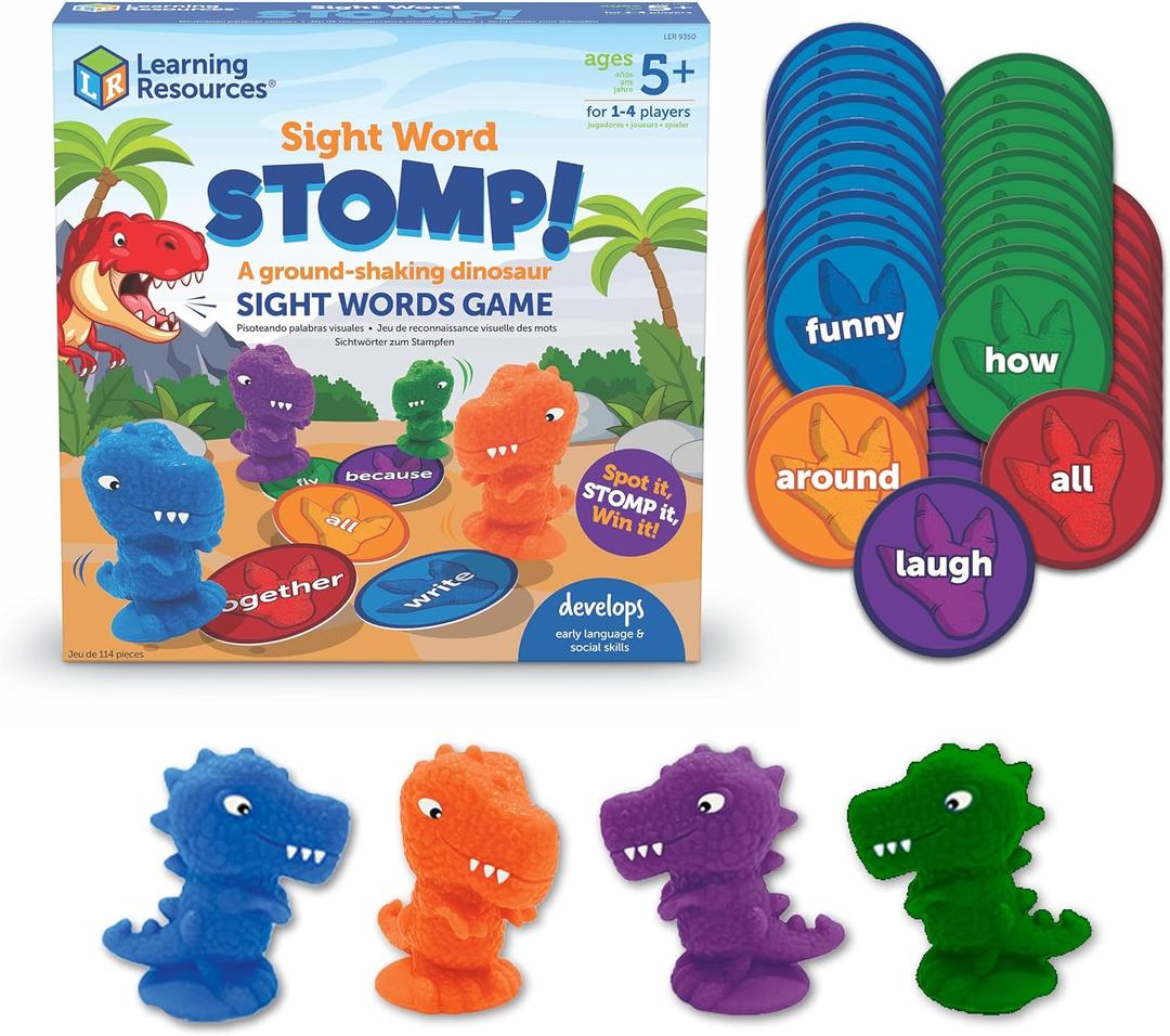 Learning Resources Sight Word Stomp! - Alphabet Toys, Phonics Flash Cards, Classroom Board Games, ABC Homeschool, Reading Manipulatives, Gifts for Boys and Girls, Visual Vocabulary