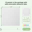 12-Pack Large Cork Board: 48x36 Inch Bulletin Board with 72 Damage-Free Pads & Push Pins for Office Home Wall, White Felt Alternative