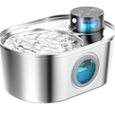 Wireless Cat Water Fountain: Battery Operated Stainless Steel Pet Fountain, Automatic Cordless Water Dispenser Indoor, Metal Faucet Bottle for Drinking, Rechargeable Dog Water Bowl with 1 Filter