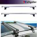 waltyotur Luggage Cargo Carrier Rack Aluminum with 3 Kinds Clamp Universal 48 inch Car Top Roof Cross Bar 330LB