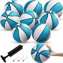 Honoson 6 Pack Water Pool Basketball Swimming Pool Rubber Waterproof Basketball for Summer Lake Party Favors (Light Blue with Black Trim,9 Inch)