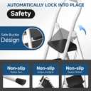 4 Step Ladder, Folding Step Stool with Wide Anti-Slip Pedal & Thick Rubber Feet, Handrail, Safe-Lock Design, Folding Portable Ladder for Multi-Purpose, 800lb, White