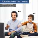 SIMOLIO Dual Wireless Headphones for TV with Transmitter, 2 Channel IR TV Headphones for Home Theater/Outdoor Movie/Car DVD, Tone Control & Optical/RCA/AUX Support, Plug N Play, No Audio Delay