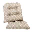 Klear Vu Gripper Overstuffed Universal Non-Slip Dining Chair Cushions for Kitchen Decor or Office Use, U-Shaped Skid-Proof Seat Pad, 15x15 Inches, 2 Count (Pack of 1), Geo Tan