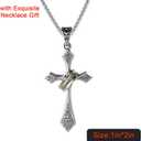 Cross Wall Decor Light Up Cross Neon Sign with Cross Necklace Jesus Christian Catholic Gifts Crucifix Led Sign Decor 16 Colors Changing Remote Night Lights Large Size