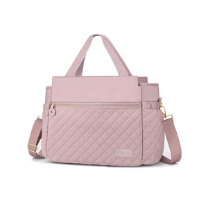printe Lunch Bag for Women, Leakproof Insulated Lunch Bag Lunch Box for Adults Work, Large Lunch Tote Bag With Removable Shoulder Strap Quilted, Cooler Bag for Picnic Beach Travel Camping, Pink