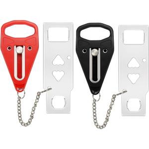 Portable Door Lock Extra Lock for Additional Privacy and Safety in Home,Hotel and Apartment,Prevent Unauthorized Entry,Protect Family Security in Traveling,Home,Bedroom,Hotel,Apartment,AirBNB Black)