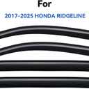 Window Visors Rain Guards for 2017-2026 Honda Ridgeline, Out-Channel Window Vent Wind Deflectors Visors Shades for 17-26 Honda Ridgeline