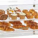 VEVOR Pastry Display Case, 2-Tier Commercial Countertop Bakery Display Case, Acrylic Display Box with Rear Door Access & Removable Shelves, Keep Fresh for Donut Bagels Cake Cookie, 20.7"x13.2"x11.9"