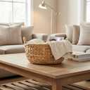 Set of 3 Wicker Storage Baskets for Organizing - Woven Decorative Baskets with Handles - Organizers for Bathroom, Kitchen, and Shelves (Natural)