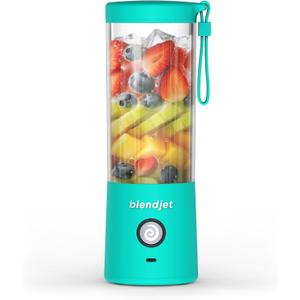 BlendJet Portable Blender for Smoothies & Shakes - 16oz BlendJet 2 Cordless Personal & Small Blender, USB-C Rechargeable & Self Cleaning - Quiet Mini Travel Blender with Stainless Steel Blade (Mint)
