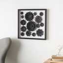 Deco 79 Paper Floral Cluster Shadow Box with Varying Shapes and Sizes, 20" x 2" x 20", White