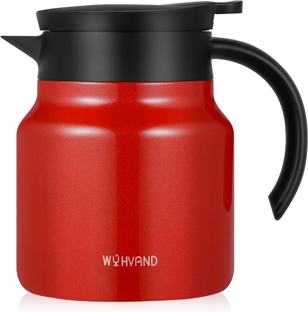 27Oz Thermal Coffee Carafes For Keeping Hot/Cold, Stainless Steel Coffee Carafe, Dustproof Insulated Water Carafe for Party/Home,Red