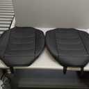 2 Pack Leather Front Car Seat Covers, Bottom Seat Covers for Cars, Driver Car Seat Cover, Luxury Seat Protectors, Waterproof, Full Wrap, for Most Vehicles, Sedan, Truck, SUV(Black)