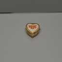 Classic Vintage Heart Shape Metal Jewelry Box Ring Trinket Storage Organizer Chest Christmas Gift, Gold & Blue