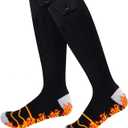 Heated Socks for Men Women - Rechargeable, Washable, Electric Heated Socks Up to 8 Hours with 4 Heating Levels for Hunting, Camping, Hiking, Skiing, Walking, Fishing, Cycling, Outdoor Work (Unisex-adult, Black & Light Grey)