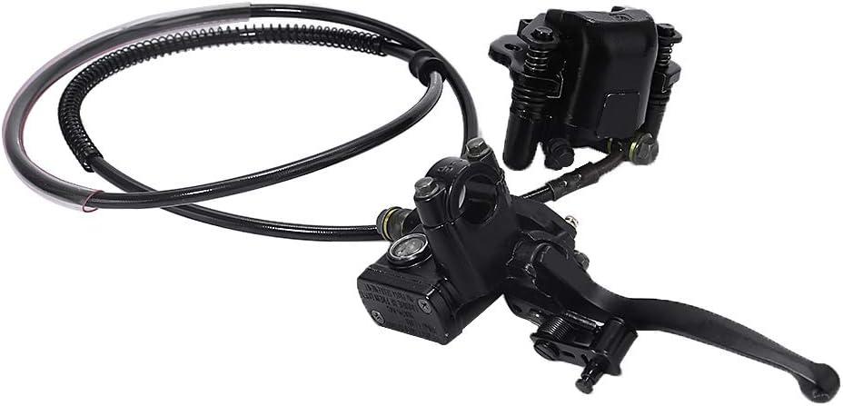 Rear Hand Hydraulic Disc Brake Master Cylinder Caliper Assembly with Brake Pads for Chinese ATV Quad Replacement for TaoTao Replacement for Buyang Replacement for Coolsport Replacement for Kazuma
