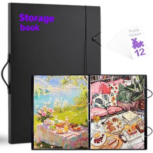 20.2"x28.3" inch Puzzle Storage Book, Jigsaw Puzzle Binder Folder Organizer, Puzzle Holder Keeper Album Case for Finished 1000‑Pieces Puzzles, Saver Accessories Rack，Movie Poster Storage Clip
