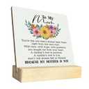 3 x To My Mom Wood Plaque Gift, Gifts for Mom From Daughter, Plaque with Wooden Stand, Meaningful Wood Sign Plaque Gift, Ideas Gift For Mom, Mother's Day Christmas Thanksgiving Birthday Gift B1