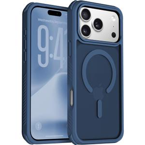 Magnetic for iPhone 17 Pro Max Case, [Compatible with Magsafe] [Military-Grade Protection] [Translucent Matte] Anti-Scratch Back, Non-Slip, Shockproof Protective Phone Cover 6.9", Blue