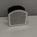 Wocred Mirror Napkin Holder,Crystal Crushed Diamond Vertical Holder,Cute Glass Mirror Napkin Holder for Counter or Table.(5.9X5.9X3)