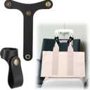 AIERSA 2Pcs Leather Luggage Strap for Carry On Bag, Travel Belt for Luggage, Luggage Bungee Straps for Attaching Bags, Straps for Tote Bag, Add a Bag Strap for Luggage Accessories