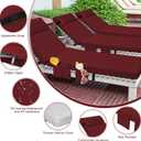 Tondiamo 2 Set Outdoor Chaise Lounge Cushions with Pillows and Storage, 72 x 21 x 3 Inch Outdoor Lounge Chair Seat Pads Outside Waterproof Chaise Cushion for Lawn Patio Furniture(Wine Red)