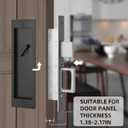 Modern Pocket Door Hardware Set - Privacy Lock with Finger Flush Pulls & Soft Close, for Sliding Barn Doors, Pocket Doors, Bedroom (Black, Entrance)