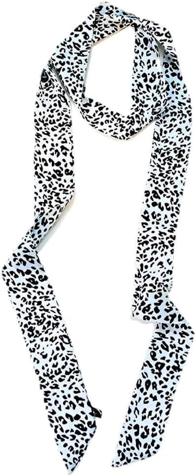 Leopard Scarf for Women Thin Long Scarf for Girls Lightweight Satin Leopard Print Tie for Women Satin Belt