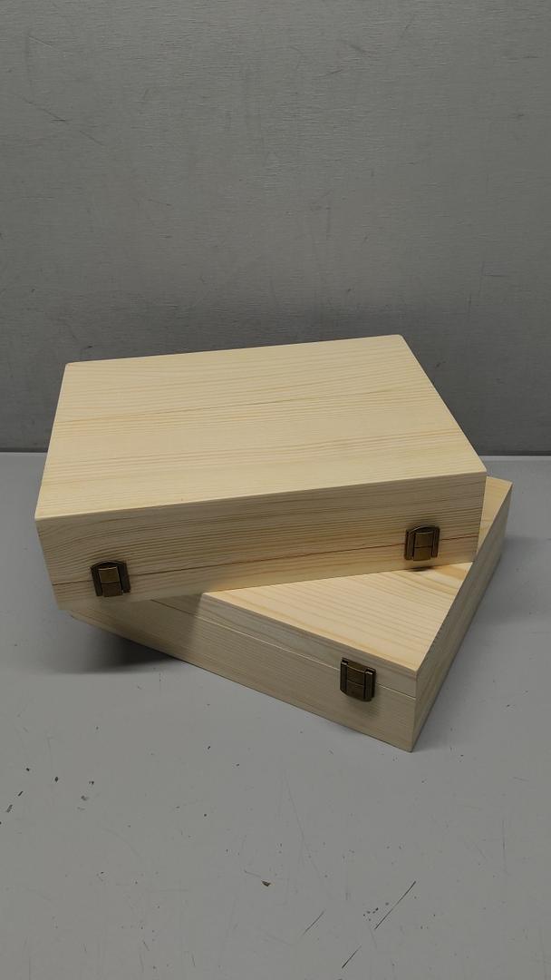 HIPNOOK 2 Pack Unfinished Wooden Box with Lid – 12"x9"x3.1" Decorative Storage Keepsake Memory Boxes Natural Pine Wooden Boxes for Crafts, DIY, Painting, Wood Burning,Wood Gift Box Ideal Gift & Home