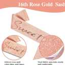 Sweet 16 Birthday Decorations for Girls, banner,Backdrop, its my 16th Birthday Sash, Sweet Rhinestone Tiara Crown,Balloons16th