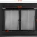 Stanbroil Fireplace Glass Bi-fold Style Door, Black, Small 30"L x 37.5"W