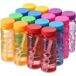 novelinks 16 Pack Big Bubble Bottle Bulk for Kids - 4oz Blow Bubbles Solution Novelty Summer Toy - Activity Party Favor Assorted Colors Set (16 Pack 4OZ Bottle)