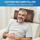Leather Recliner Pillow, Adjustable Neck & Head Support Pillow, Pu Leather Non-Slip Headrest for Pain Relief & Relaxation, Ideal for Recliner Chair, Couch, Office Chair, Sofa