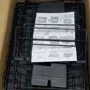 Dish Drying Rack, 2 Tier Large Dish Drying Rack for Kitchen Counter with Drainboard Stainless Steel Dish Drainer for Dish/Knifes/Cup/Cutting Board, Black