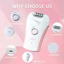 Smooth Glide Facial Epilator Rechargeable for Women Cordless Razor, for Women Face, Glaborus Skin Epilator Underarm Leg Arm Bikini Trimmer Razor with LED Lights