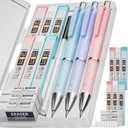 Nicpro 3PCS Cute Mechanical Pencil Set with Case, 0.7 mm Pencils with 6 Tube HB Lead Refill, 3PCS Eraser, 9PCS Eraser Refill for School Supplies Student Writing, Drafting Drawing Sketching