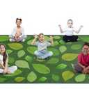6'5"x8'5" Area Rug, Green Leaf Rugs for Bedroom Living Room, Washable Non-Slip Soft Low Pile Large Rug Indoor Floor Rug, Dorm Dining Room Nursery Home Decor Carpet