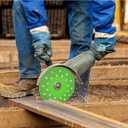 5pcs Glass Cutting Discs & 5pcs Gaskets, Manganese Steel Ceramic Diamond Cutting Blade for 4 Inch Angle Grinder Rock Grinding Disc for Glass Ceramic Jade Crystal Tile (Green)