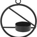 Black Modern Minimalist Metal Round Candle Holder, Candle Holder, Wall Hanging DecorationTea Light Candelabro for Living Room Home Decor Set of 5